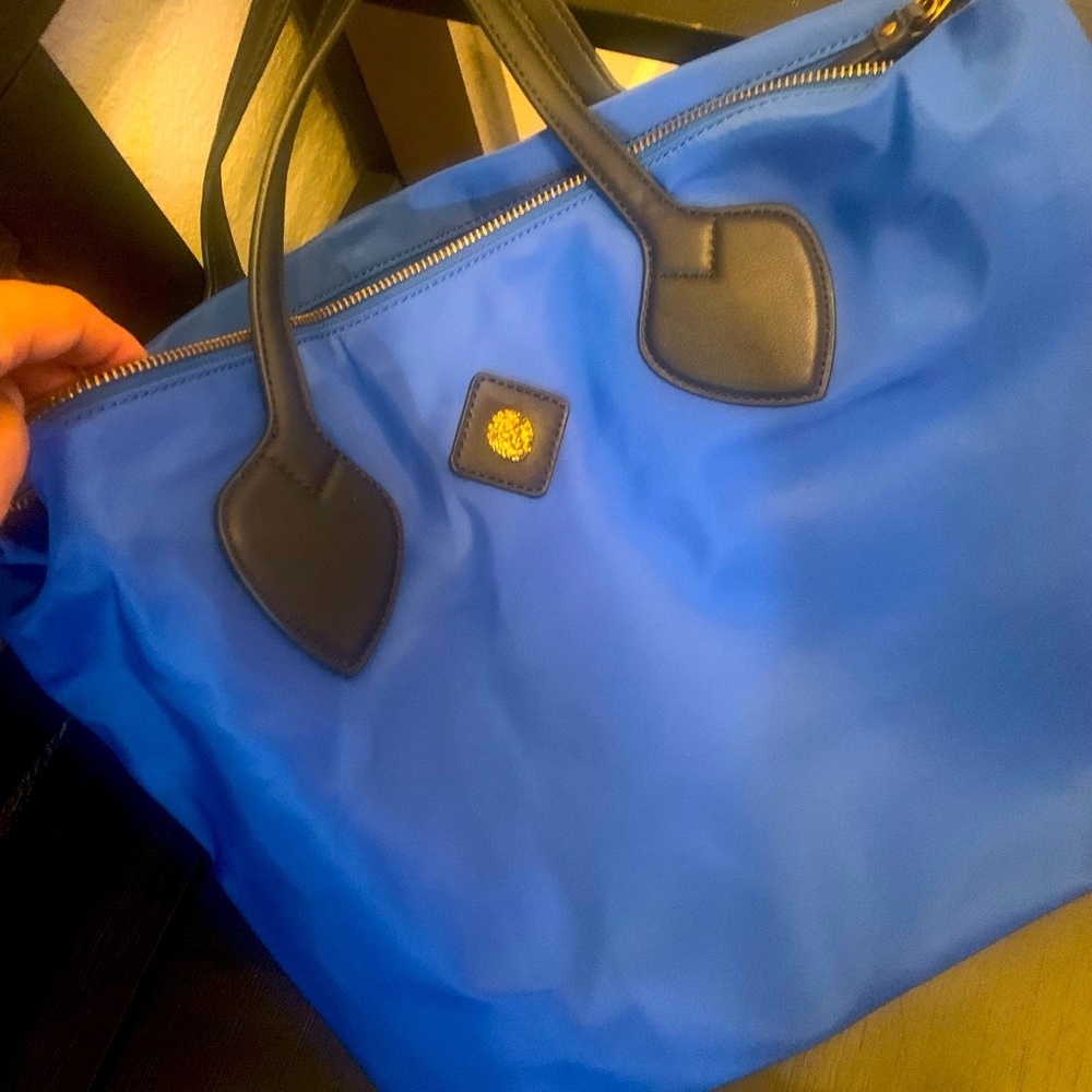 Anne Klein blue nylon tote